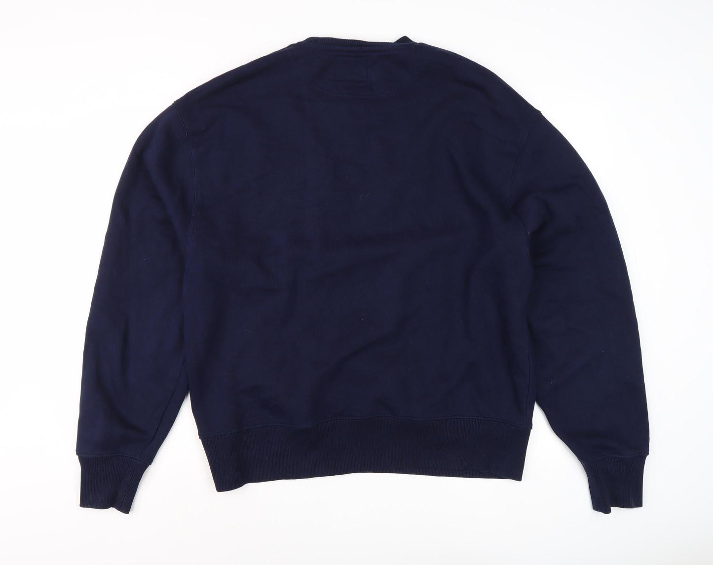 Conquer Men's Blue Graphic Pullover Sweatshirt L