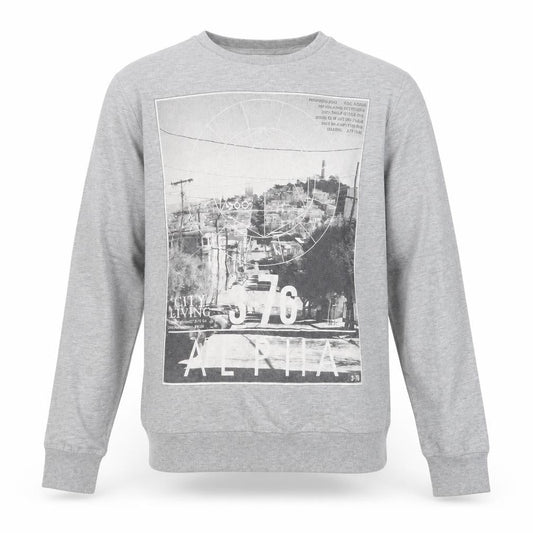 Front view of Red Herring Men's Grey Graphic Sweatshirt M