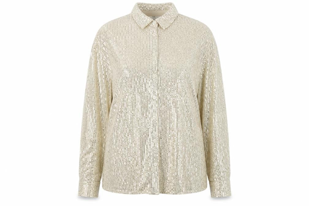 Friends Like These Women's Gold Sequin Blouse UK 16