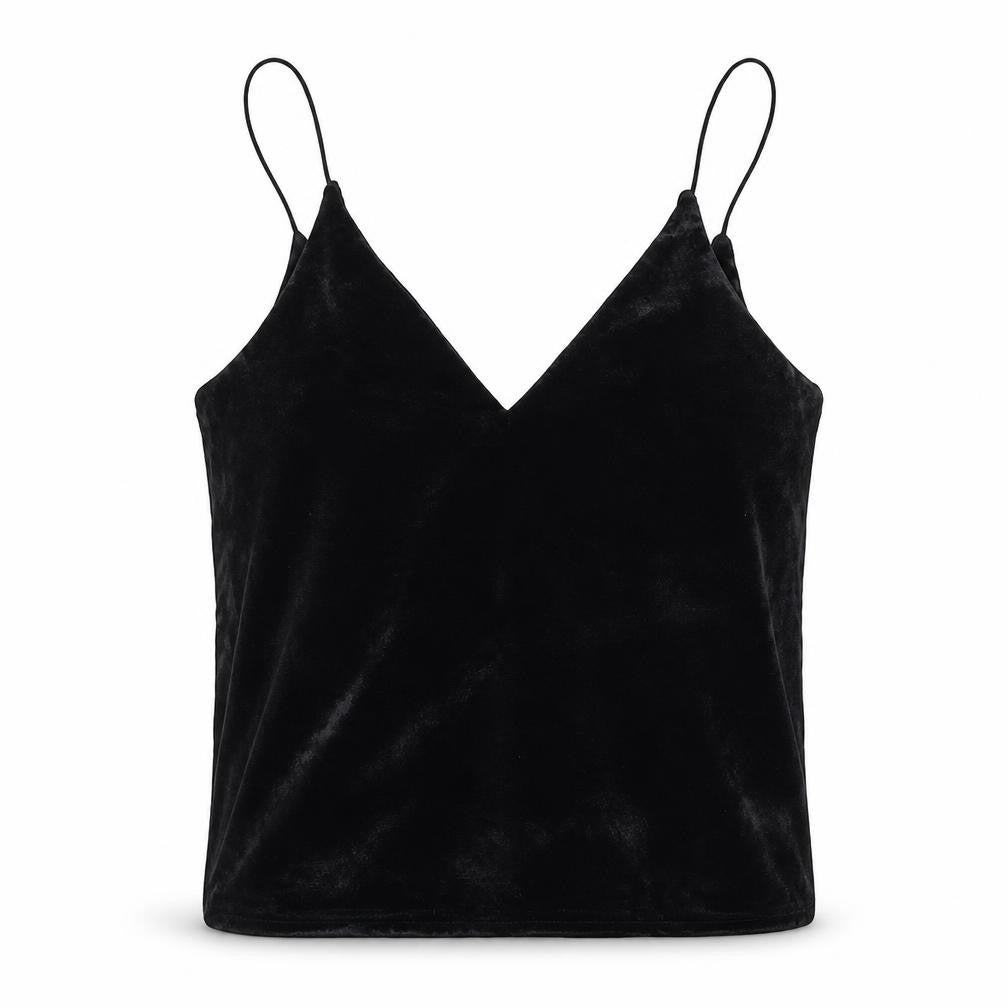 Urban Renewal Women's Black Velvet Camisole Tank - Small