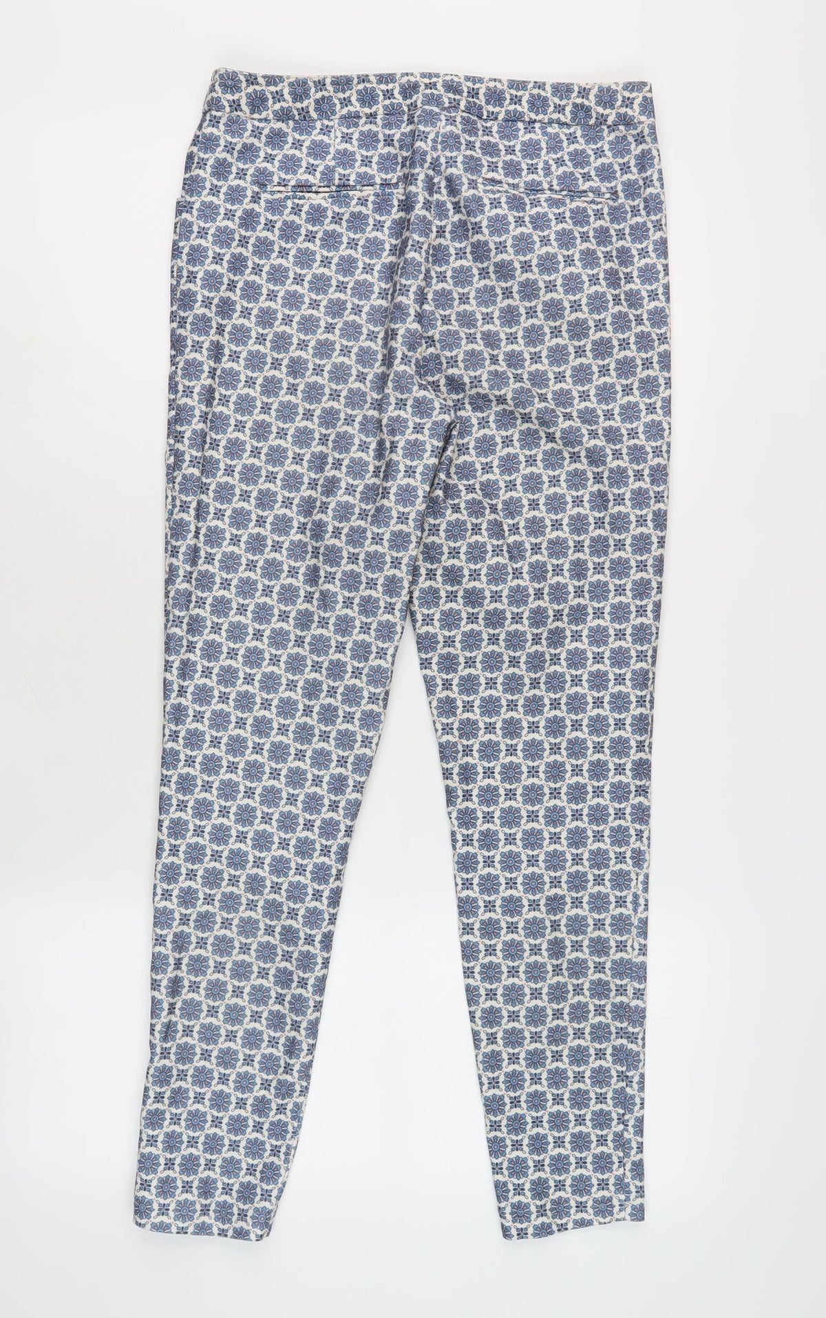 New Look Women's Blue Floral Cropped Trousers Size 8