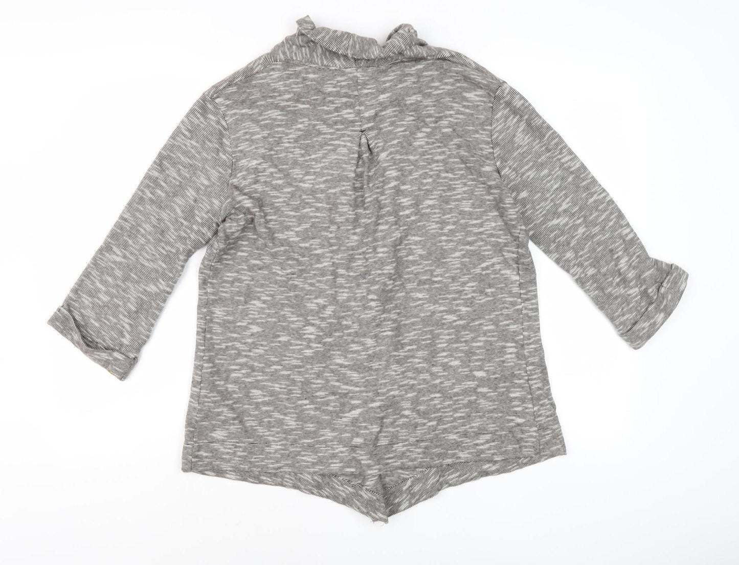 Fatface Women Grey Striped Cardigan - Size 10