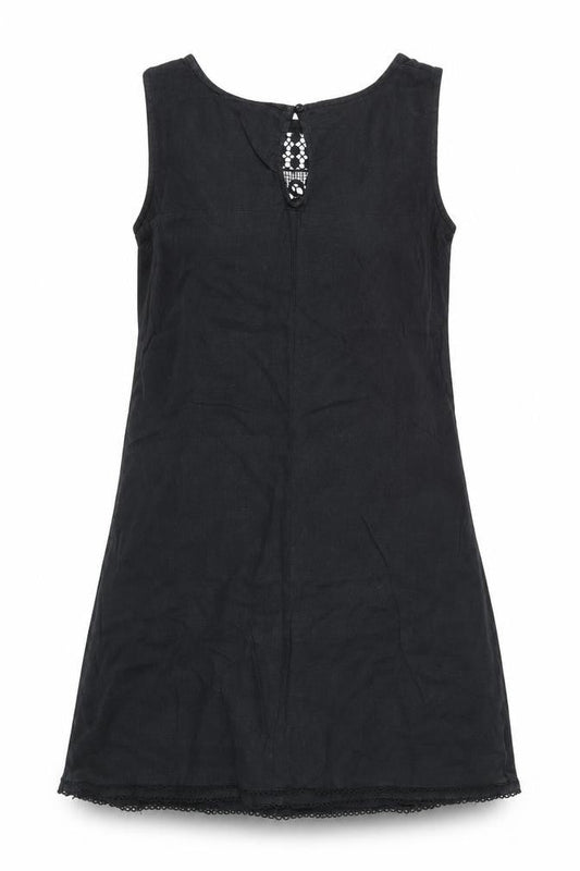 Next Women's Black Sleeveless Cotton Blend Shift Dress