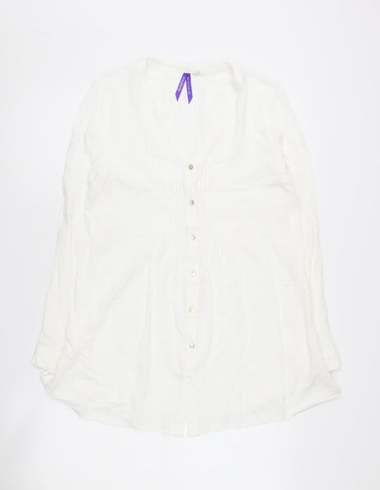Séraphine Women's White Long Sleeve Button-Up Shirt