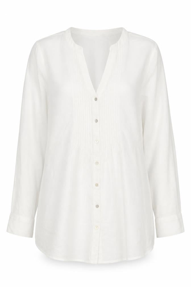 Séraphine Women's White Long Sleeve Button-Up Shirt