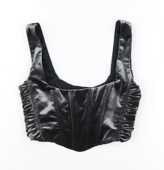 Zara Women's Black Camisole Velvet Blouse S
