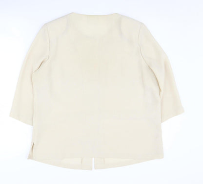 Eastex Women's Beige Blazer UK 14, Polyester, 3/4 Sleeve