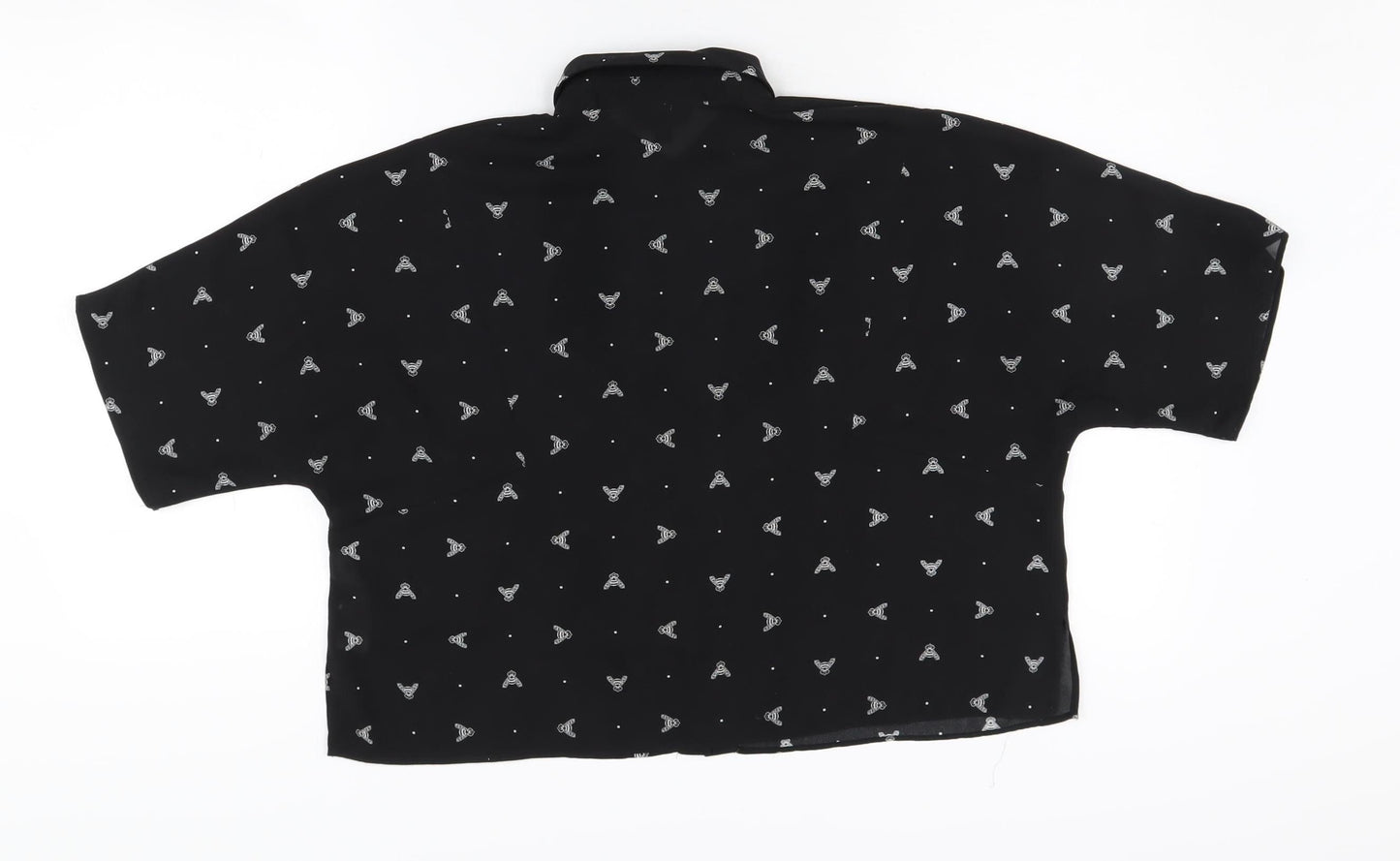 Topshop Women's Black Button-Up Shirt Size 8