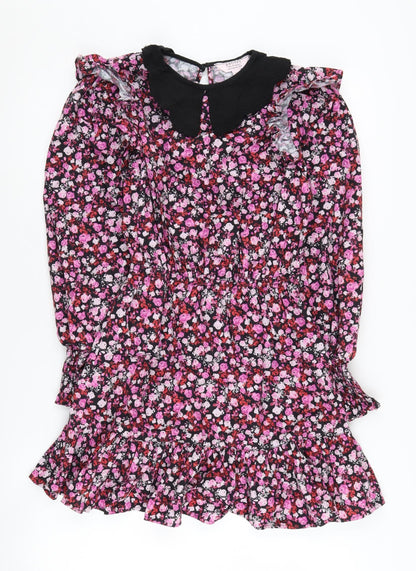 Miss Womens Selfridge Petites Floral Collared Dress Size 8
