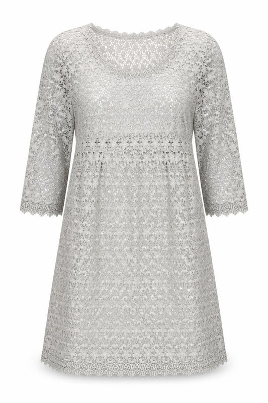Mint Velvet Women's Grey Lace Dress - Size 16