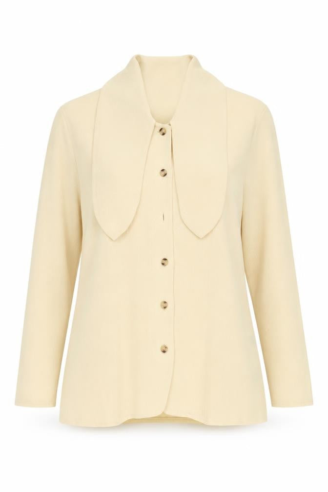 Bassini Women's Beige Button-Up Shirt Size 12