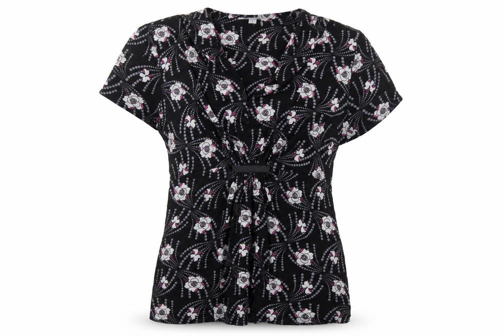 J.Taylor Women's Black Floral Blouse Size 10