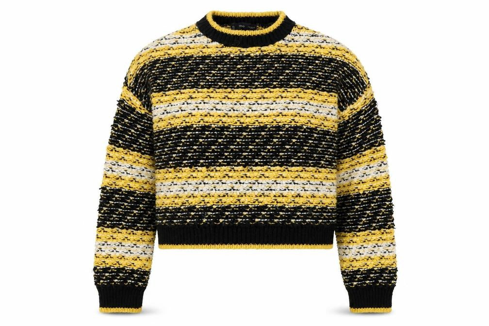 MNG Women's Black Striped Pullover Jumper - M
