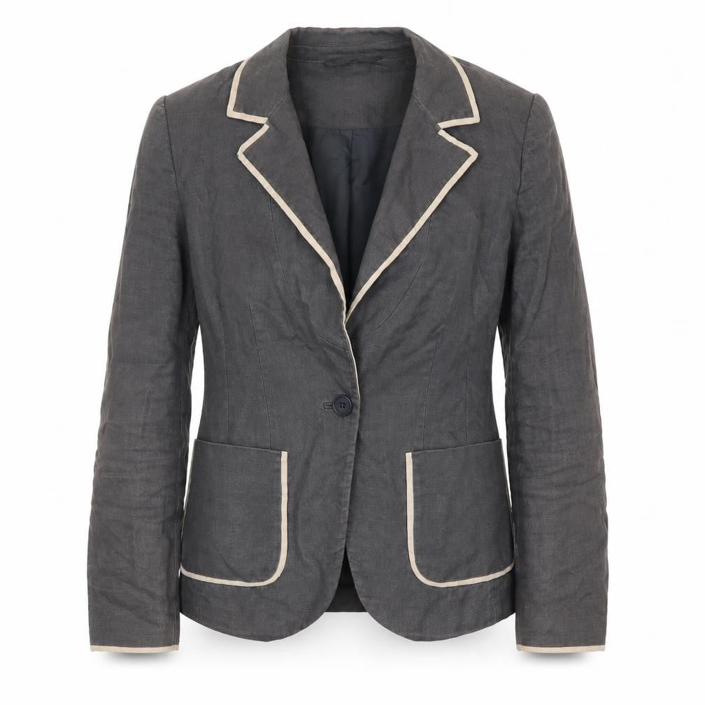 Fenn Wright Manson Women's Grey Linen Blazer Size 12