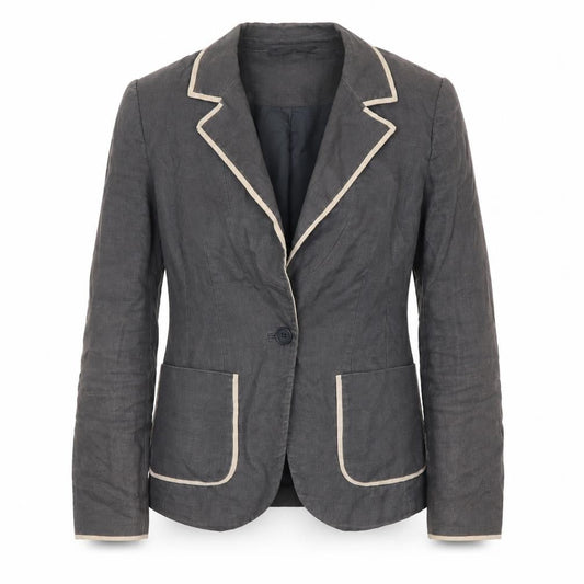 Fenn Wright Manson Women's Grey Linen Blazer Size 12