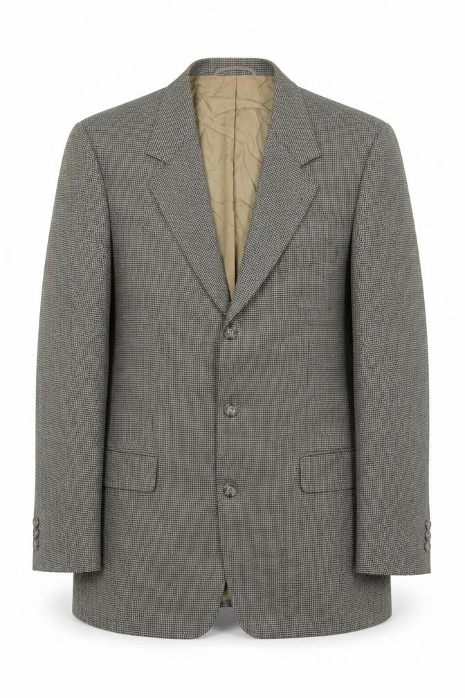 Desch Men's Grey Geometric Blazer, UK Size 40L