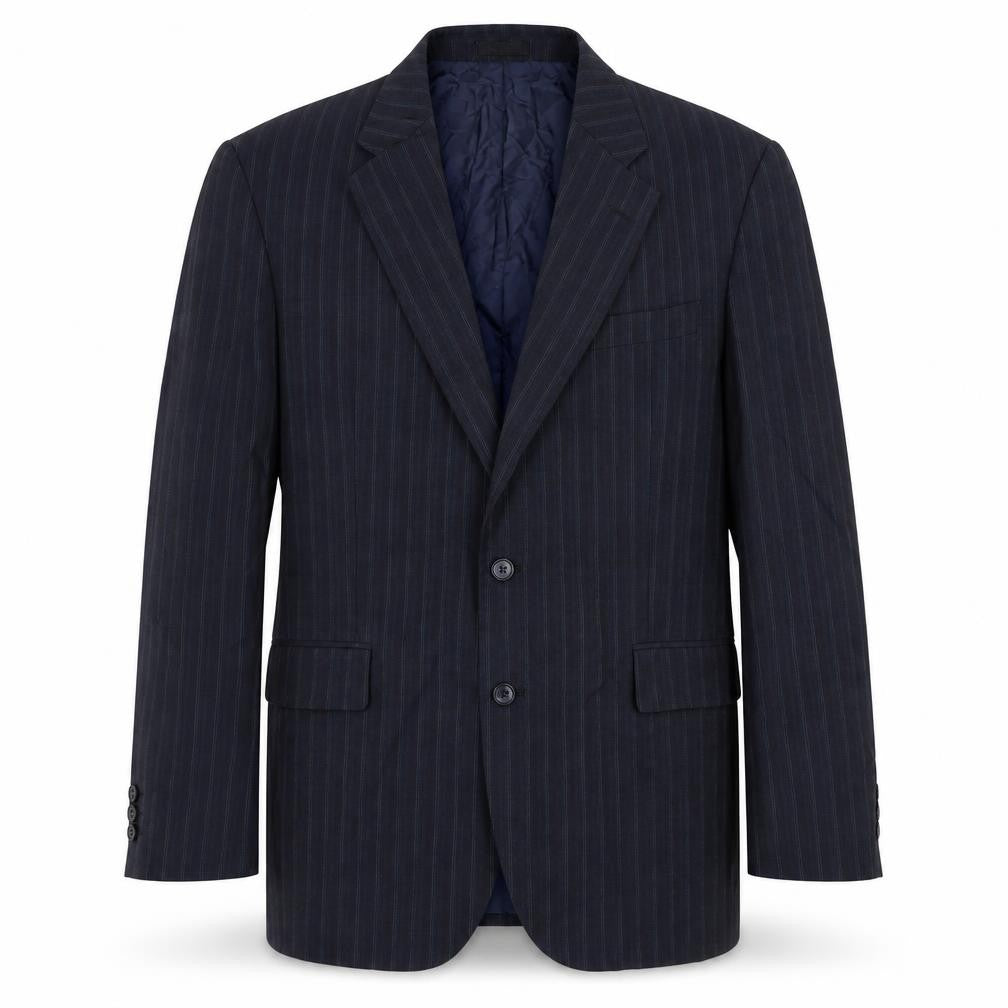 Alexandre Men's Blue Stripe Wool Blazer, Size 44R