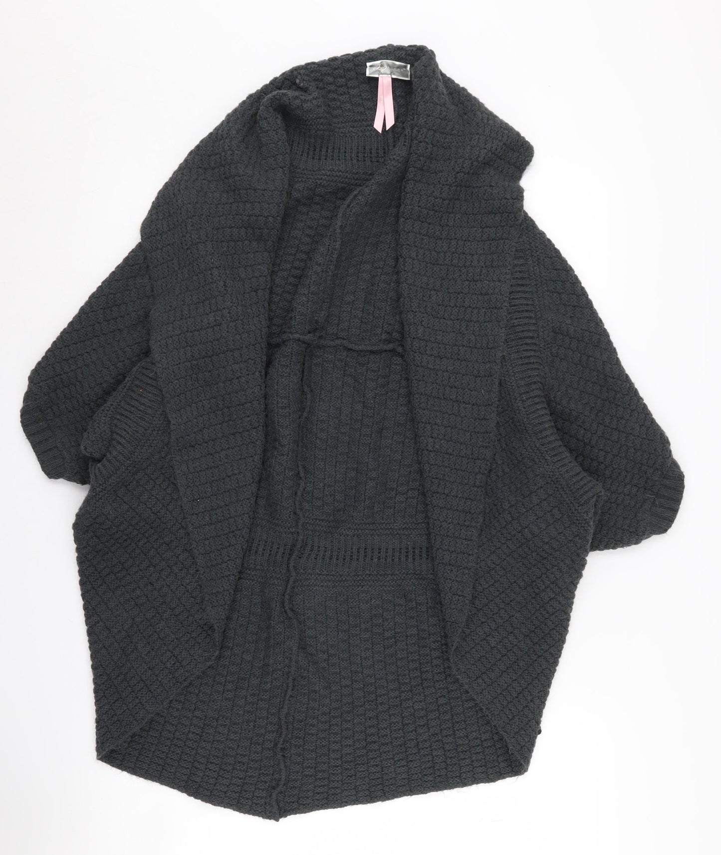 Lipsy Women's Black Cape Jumper S/M Waffle Knit