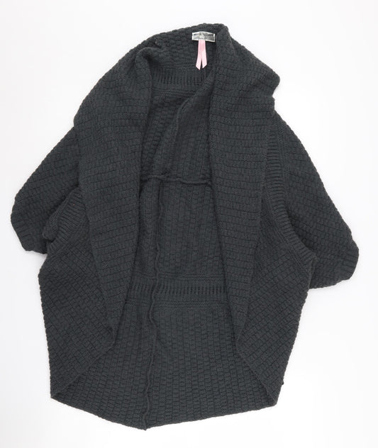 Lipsy Women's Black Cape Jumper S/M Waffle Knit