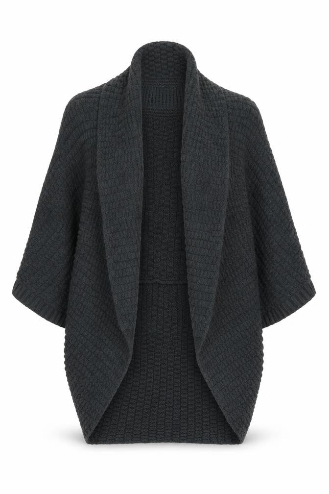 Lipsy Women's Black Cape Jumper S/M Waffle Knit
