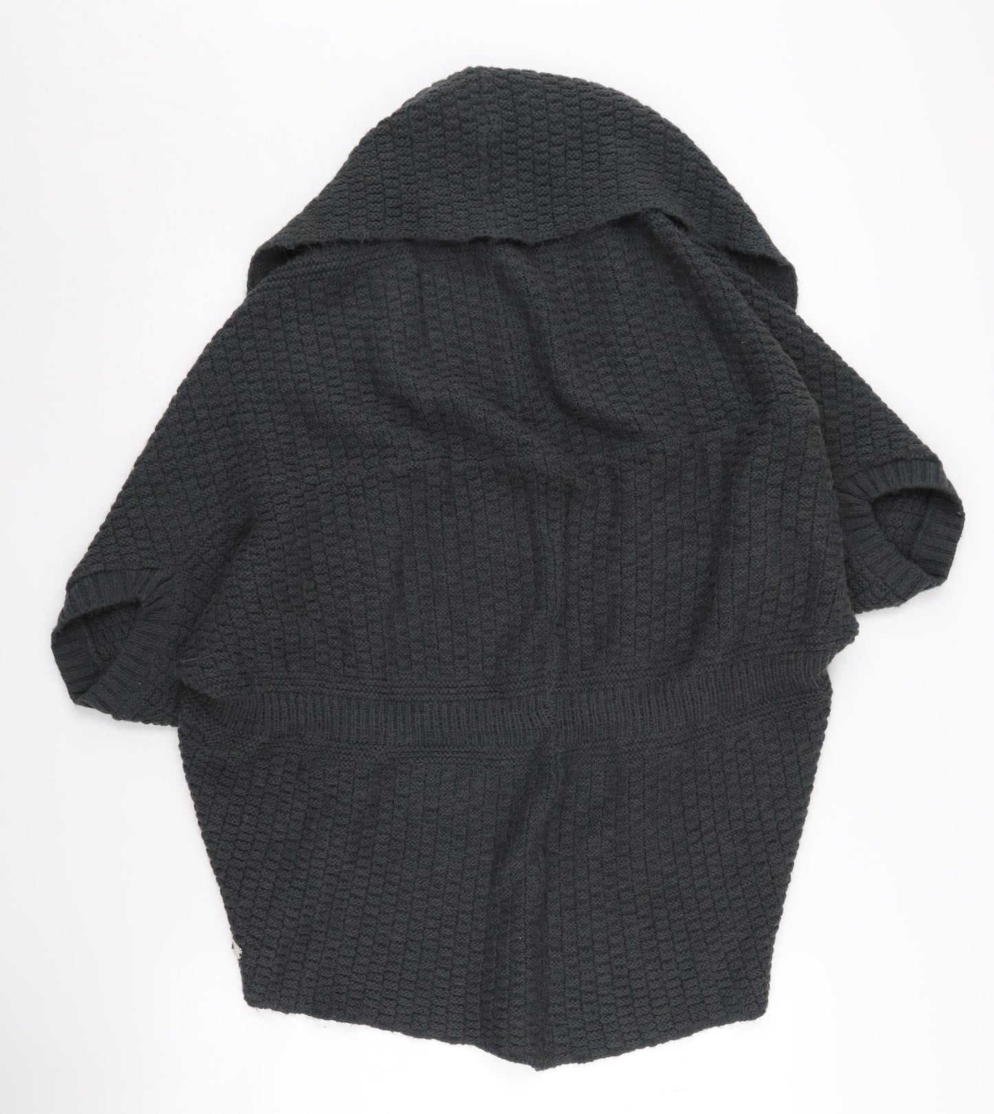 Lipsy Women's Black Cape Jumper S/M Waffle Knit