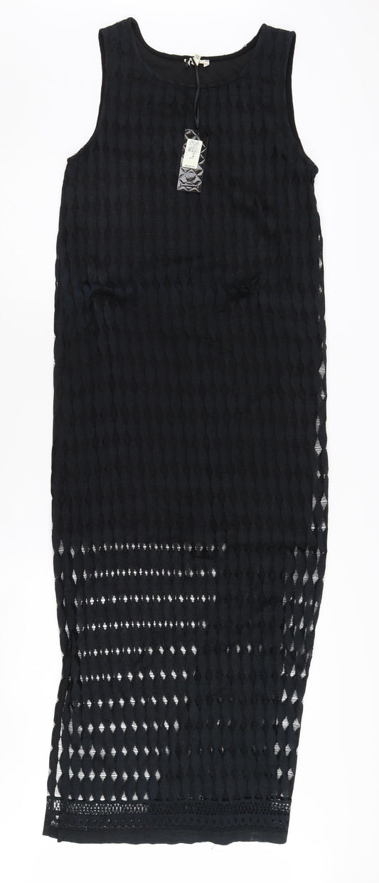 River Island Women’s Black Geometric Midi Dress UK 10