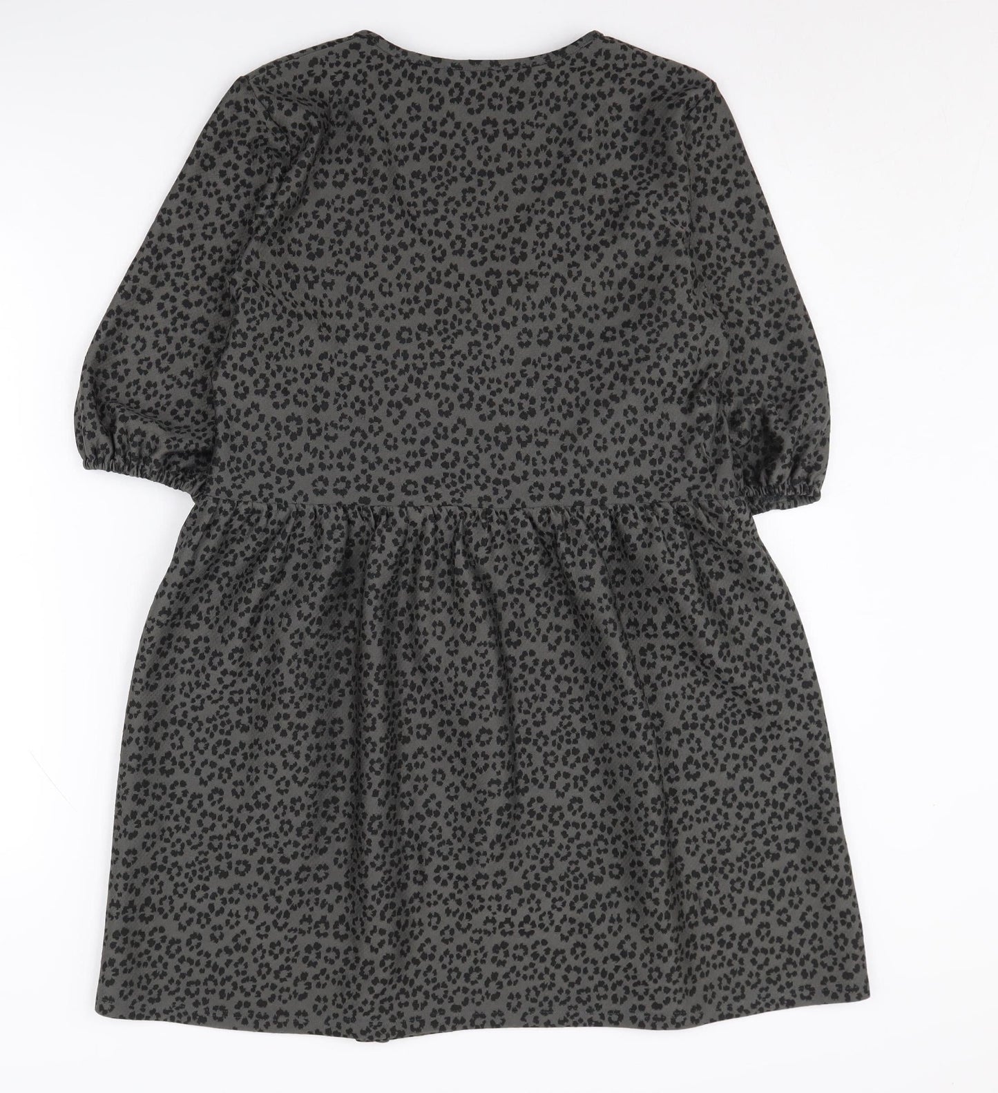 ASOS DESIGN Women’s Black Animal Print Smock Dress 8