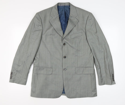 Douglas Men's Grey Check Blazer Size 40R