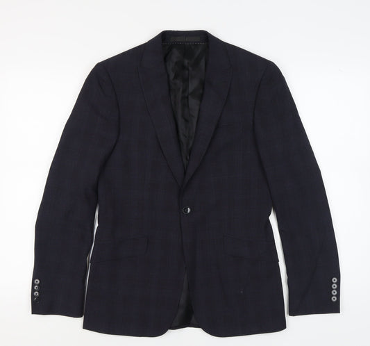 Kin by John Lewis Men's Blue Check Slim Fit Blazer 36R