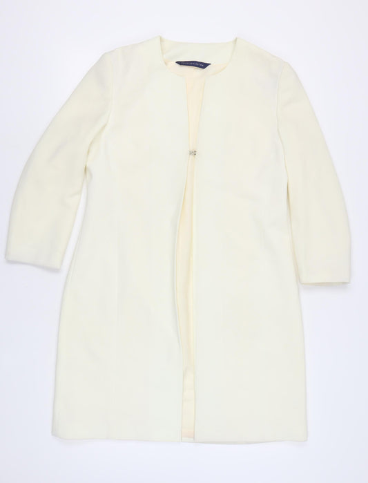 Fashion Extra Women's Ivory Mid-Length Suit Jacket Size 14