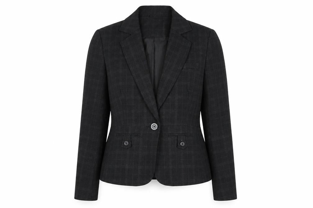 e-vie Women's Black Check Blazer UK 14