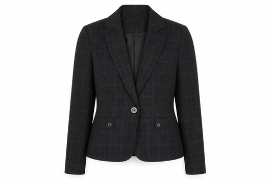e-vie Women's Black Check Blazer UK 14
