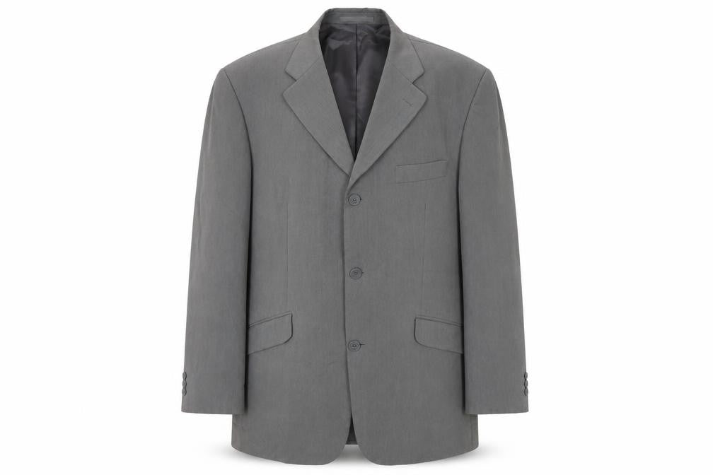 Amici Men's Grey Striped Blazer 44R - Business Jacket