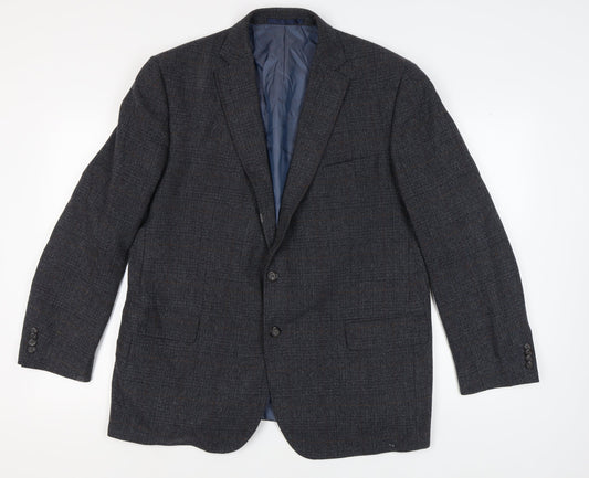 Marks and Spencer Men's Grey Check Blazer 46R