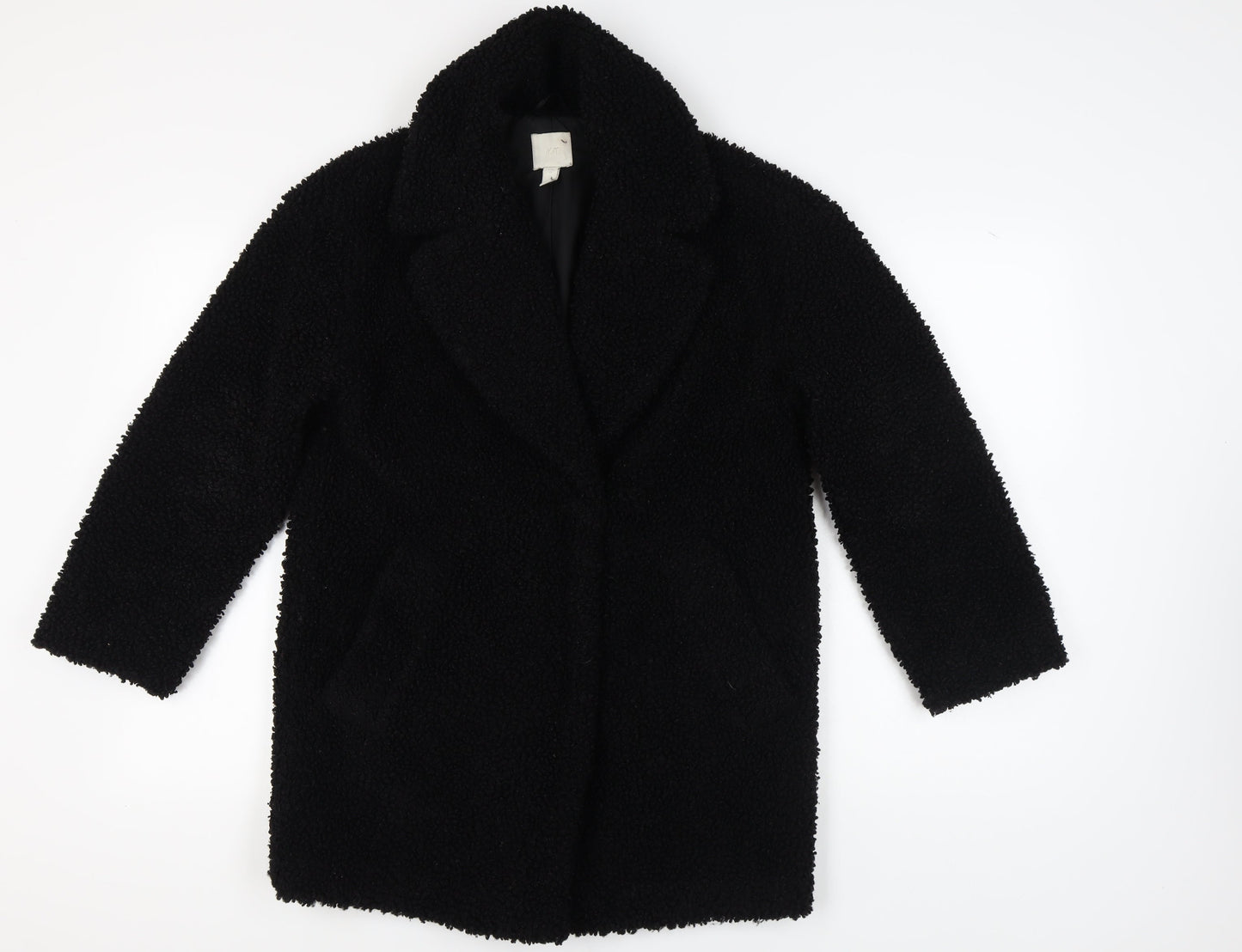 H&M Women's Black XS Overcoat - Stylish Mid-Length