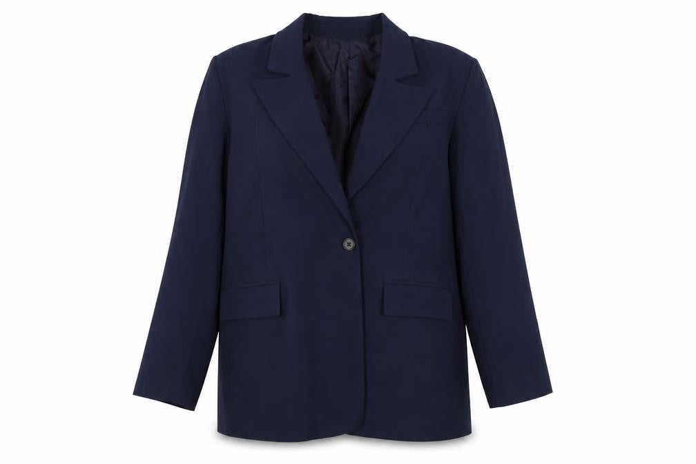 Boohoo Women's Blue Regular Fit Blazer UK 14