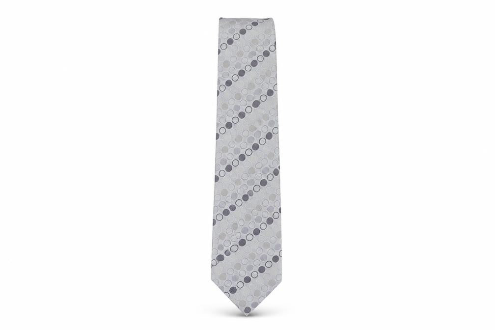 Jacques Estier Men's Grey Polka Dot Tie