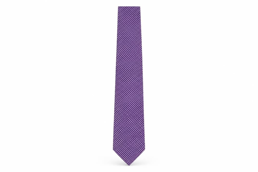 Next Men's Purple Silk Geometric Designer Tie