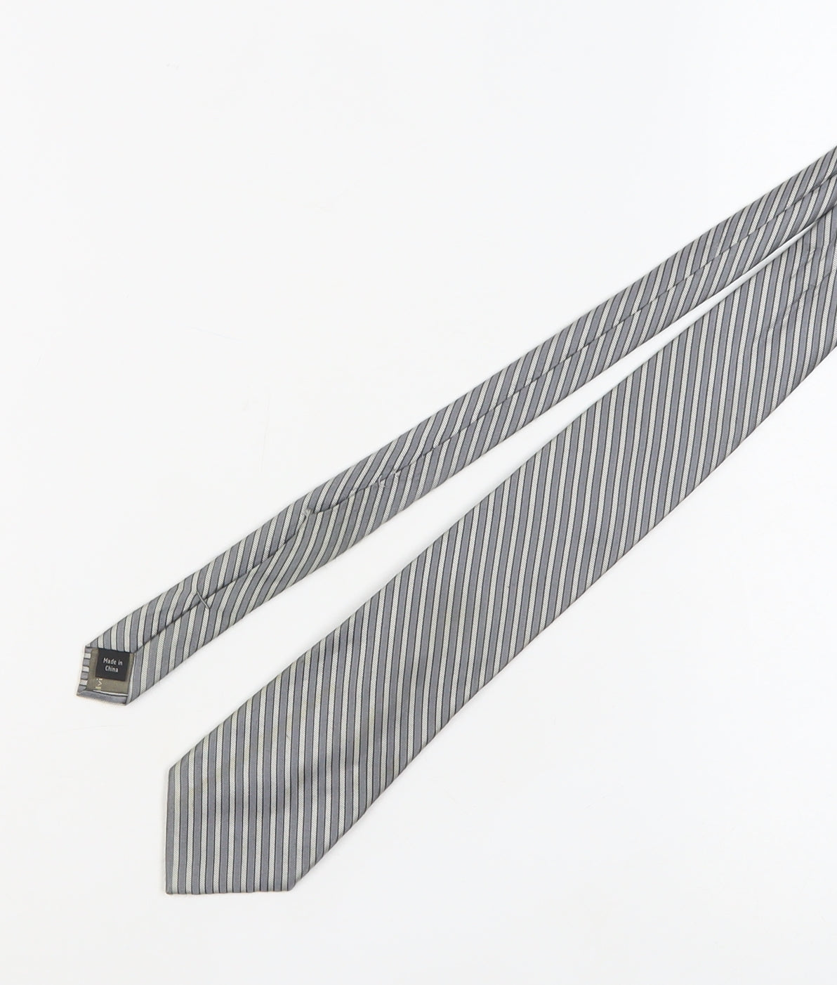 Calvin Klein Men's Grey Silk Striped Tie, One Size