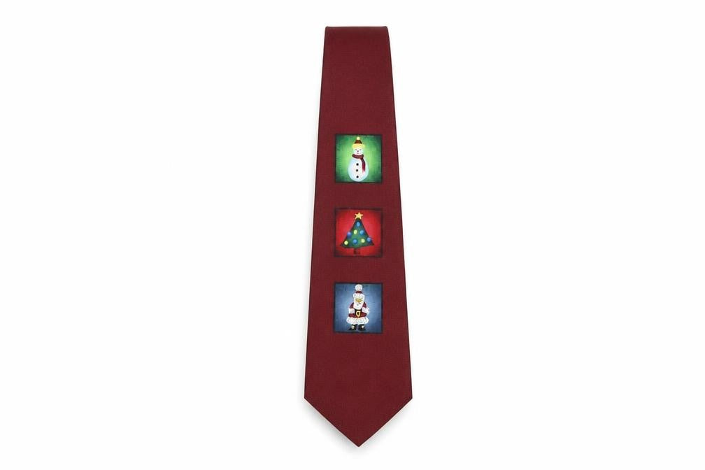 Havana Men's Red Christmas Polyester Tie