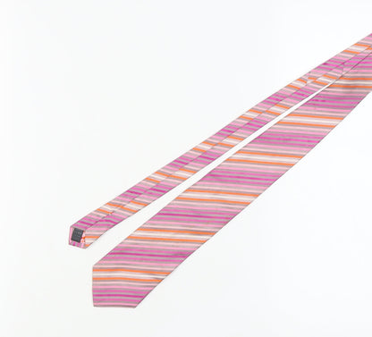 Marks & Spencer Men's Pink Striped Silk Tie