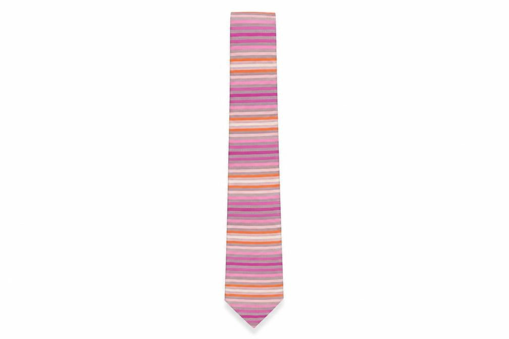 Marks & Spencer Men's Pink Striped Silk Tie