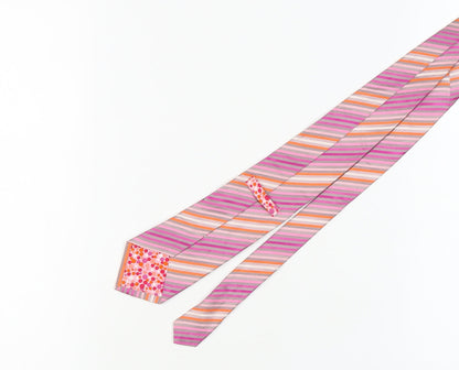 Marks & Spencer Men's Pink Striped Silk Tie