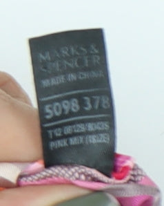 Marks & Spencer Men's Pink Striped Silk Tie