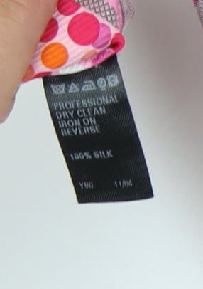 Marks & Spencer Men's Pink Striped Silk Tie