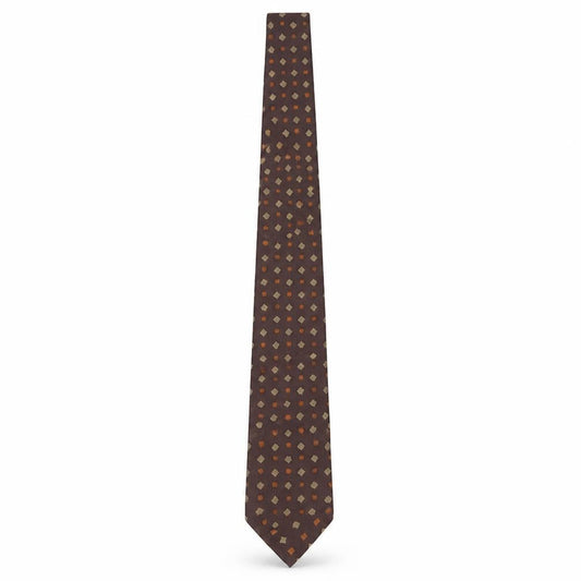 Olive Men’s Brown Geometric Handmade Tie One Size