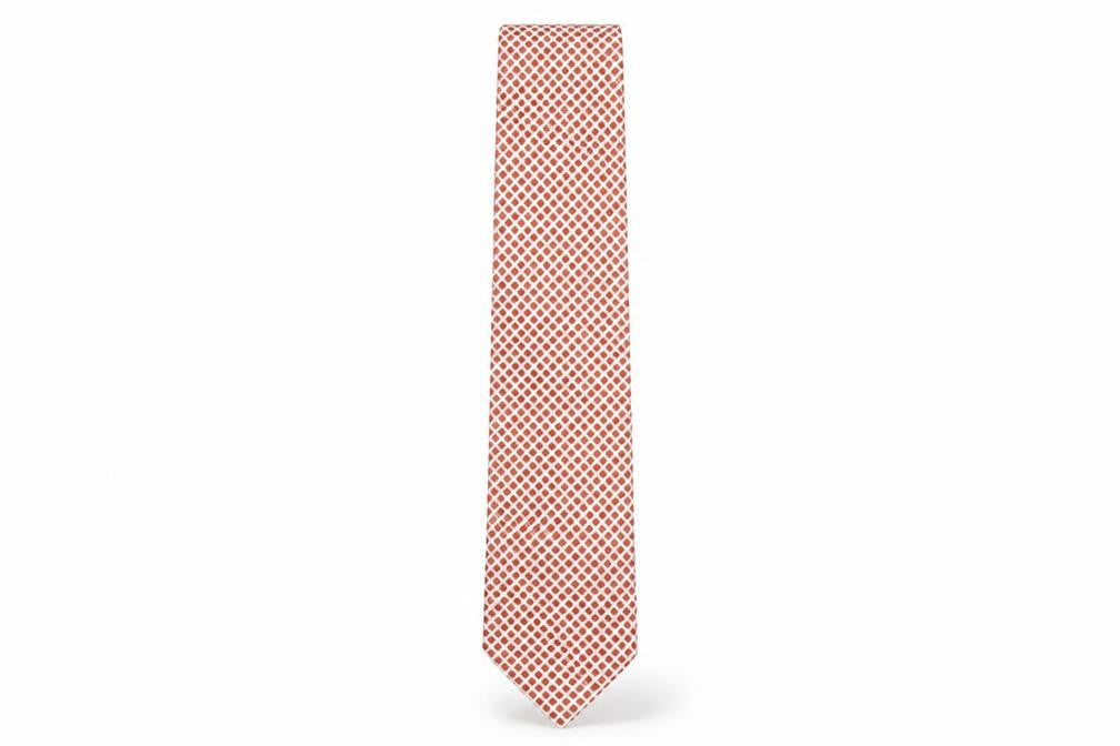 Smith & Rutherford Men's Orange Geometric Silk Tie
