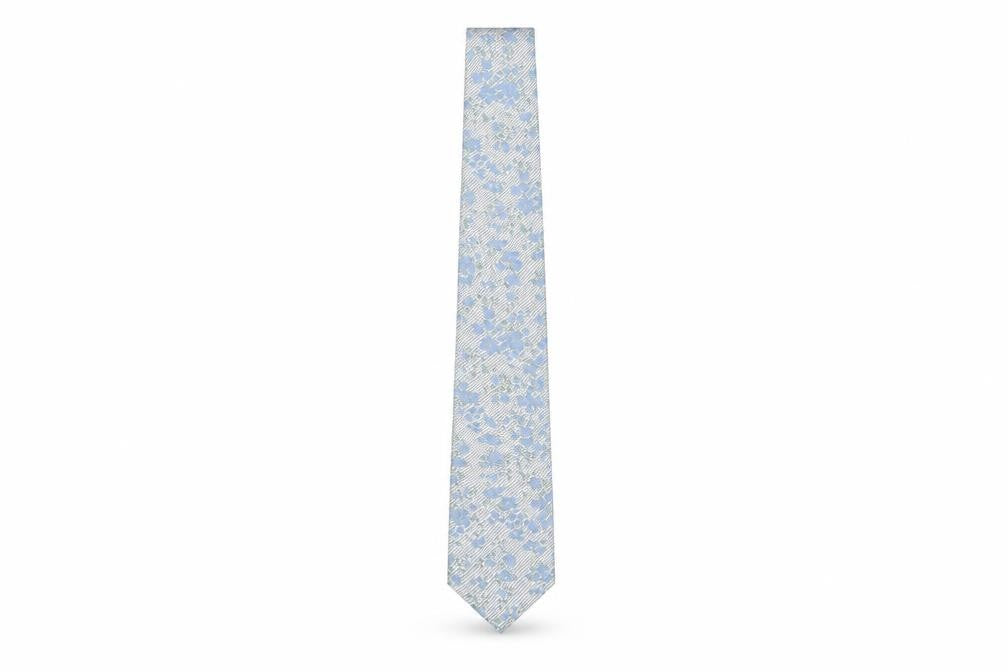 Marks & Spencer Men's Blue Slim Floral Silk Tie