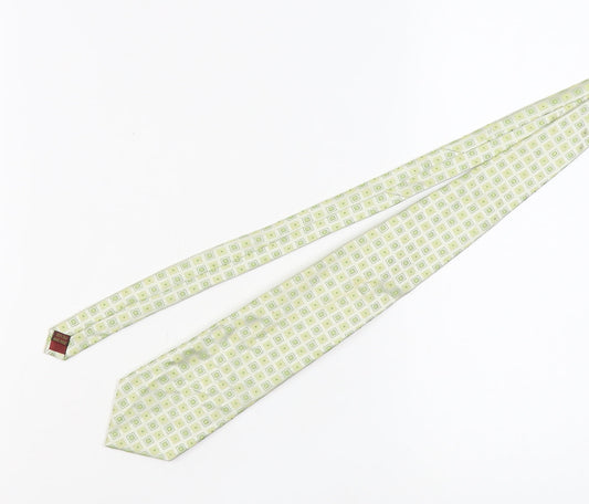 Lorenzo Cana Men's Green Geometric Silk Tie