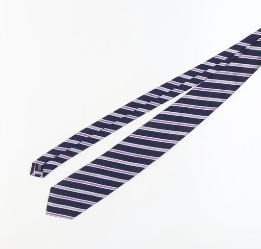 Berwin & Berwin Men's Blue Striped Silk Tie